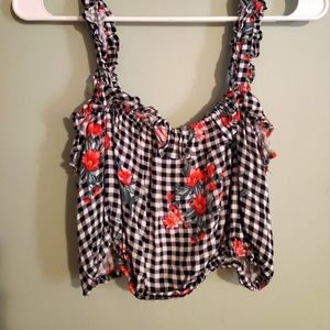 Forever 21 Checkered Crop Top